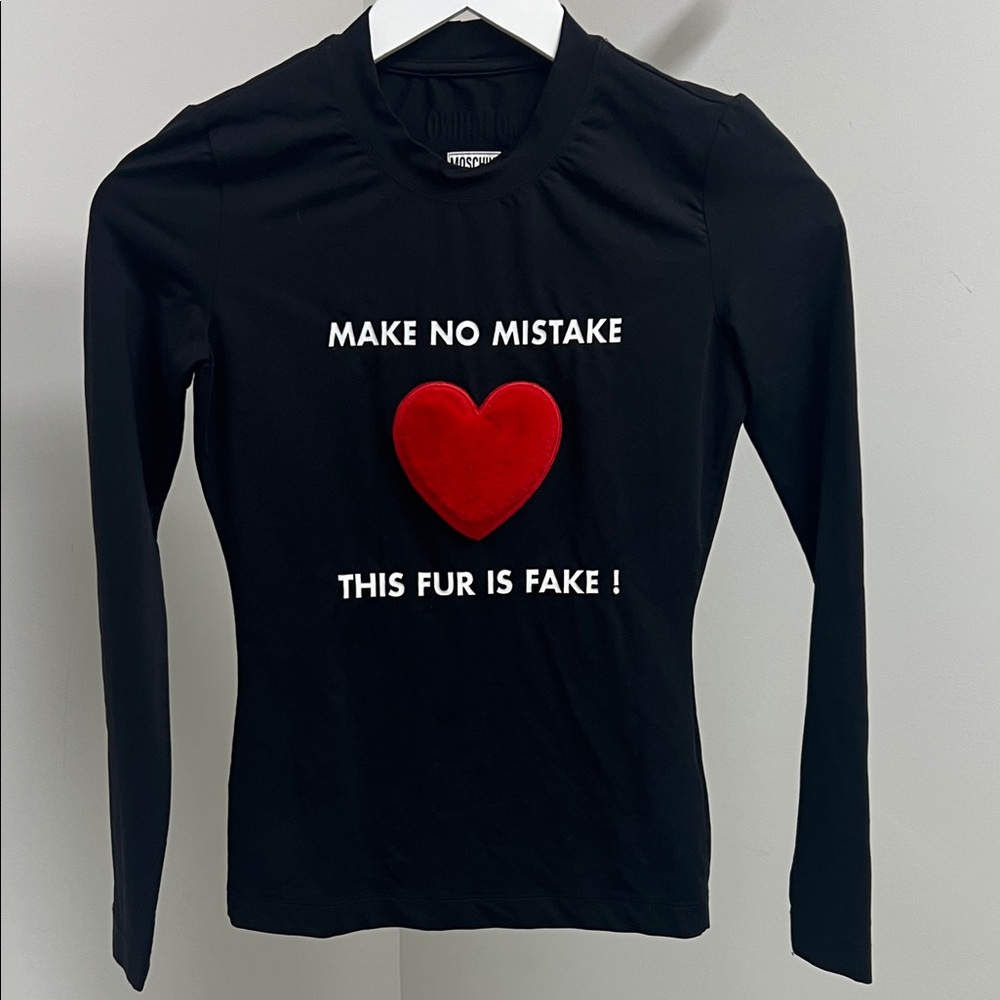 Moschino Fuzzy Heart Long Sleeve